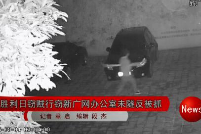 窃贼欲窃新广网办公室被抓获视频