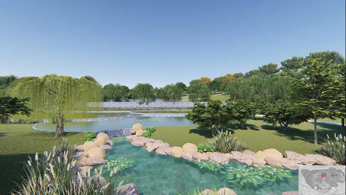 个旧新一座生态湿地公园正在建设中