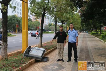 石屏一男子酒后损坏果皮箱 两天后被警方行拘7日