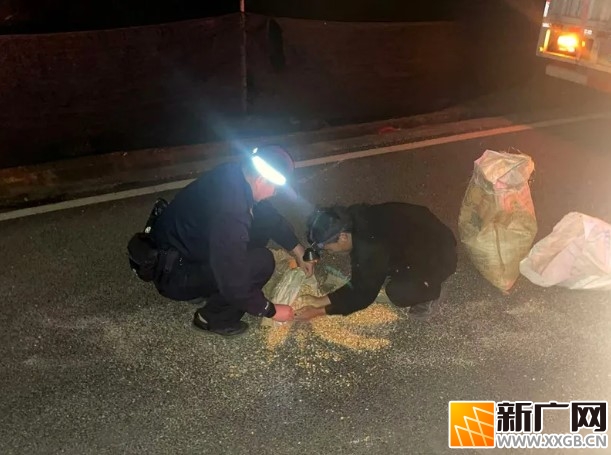 西北勒派出所民警暖心救助：货车玉米散落，迅速恢复交通