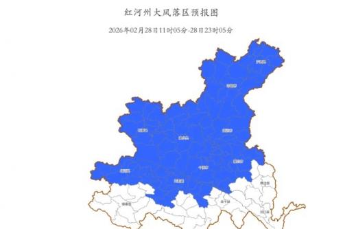 注意！红河州大风预警来袭